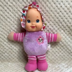 Goldberger Babys First Plumpee Stuffed Doll w Rattle Inside Crinkle Arms READ